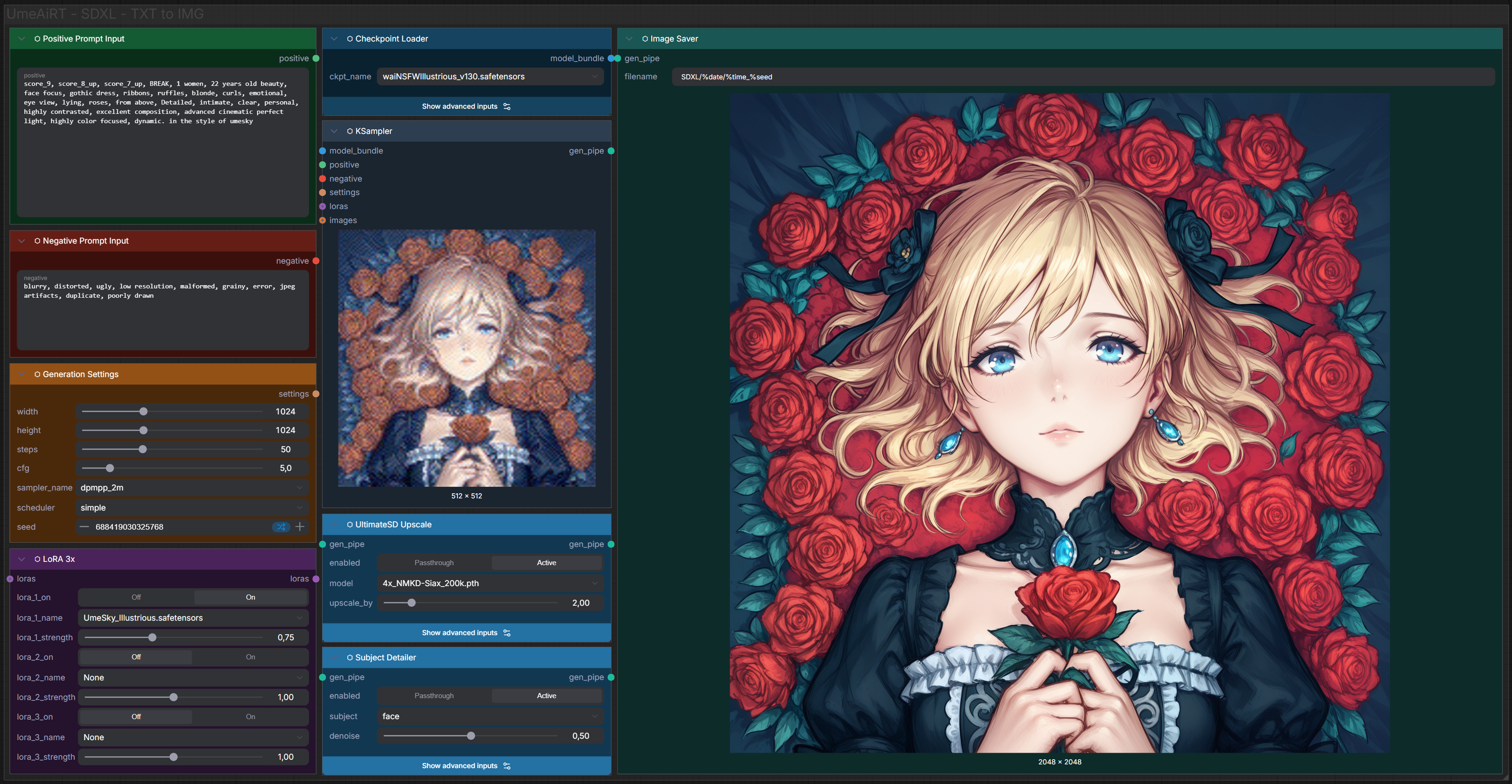 SDXL TXT to IMG workflow screenshot