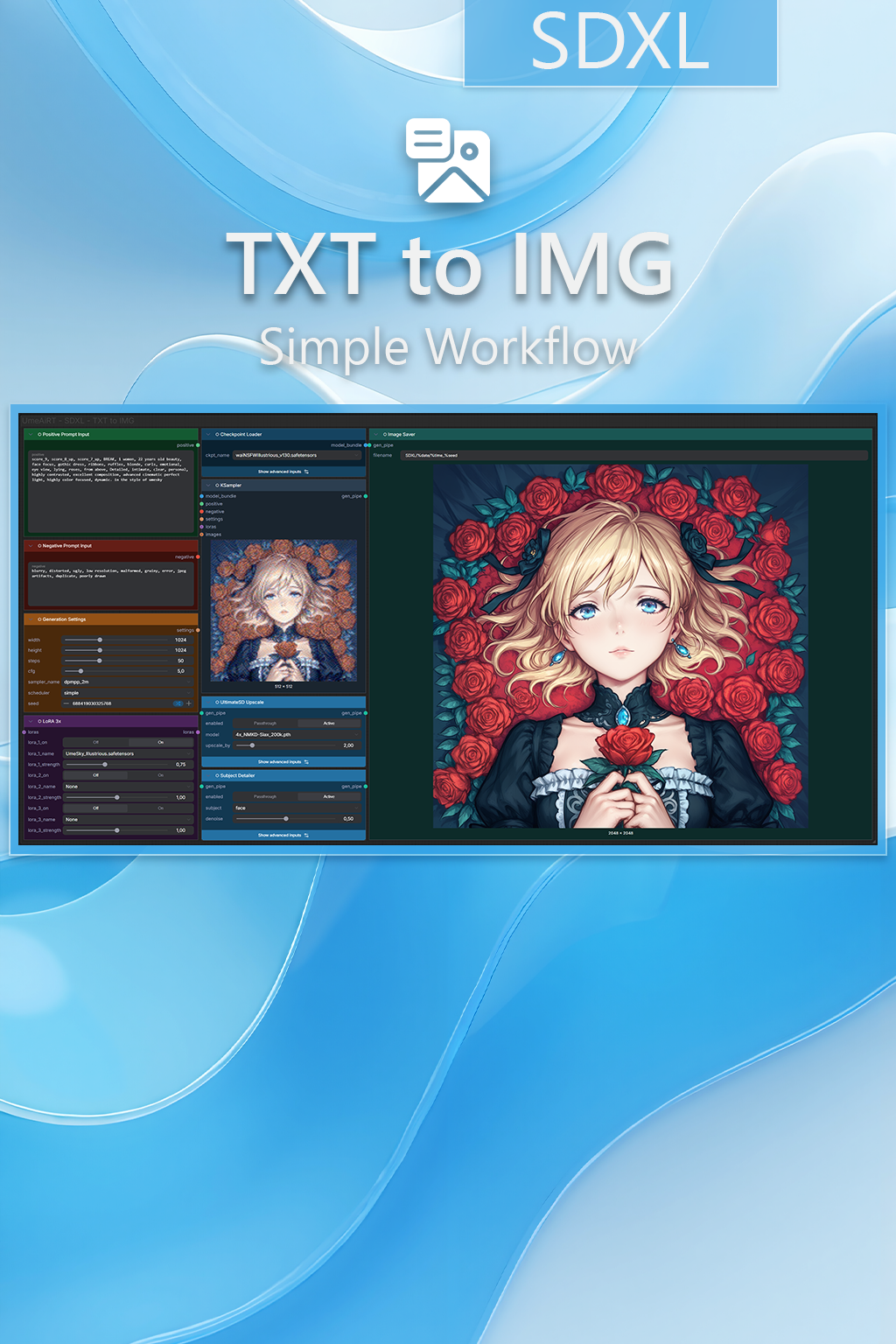 SDXL TXT to IMG workflow